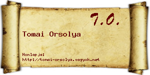 Tomai Orsolya névjegykártya