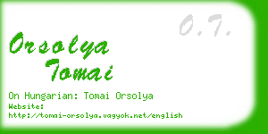 orsolya tomai business card